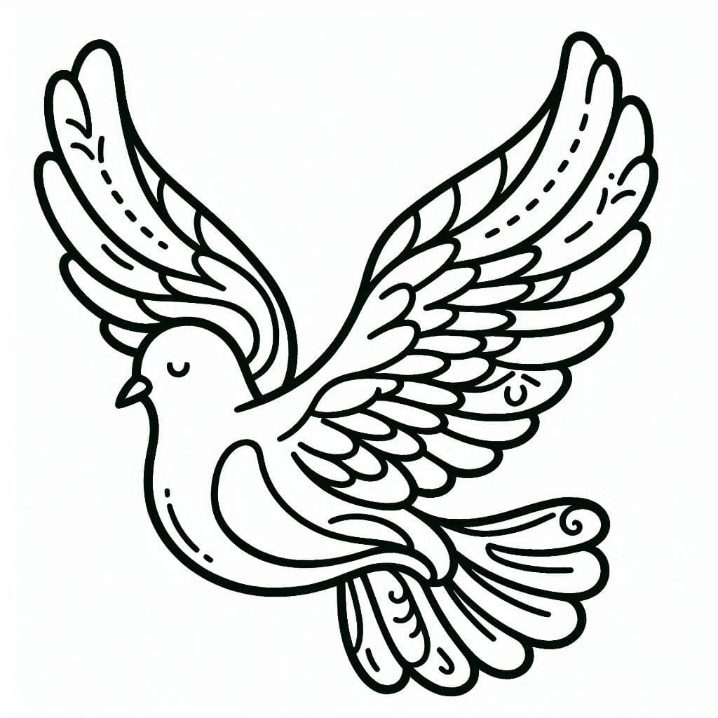 Desenho de Pombo para Colorir Download e Pintar