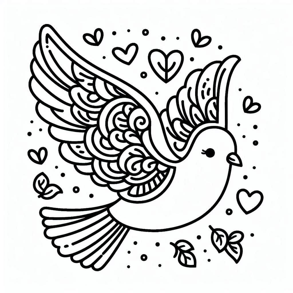 Desenho de Pombo para Colorir Imprimivel e Pintar