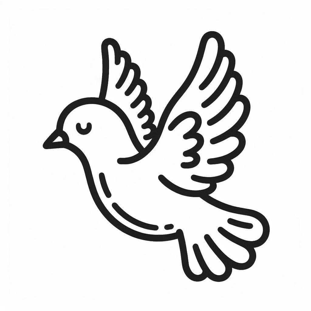 Desenho de Pombo Pdf para Imprimir e Colorir e Pintar