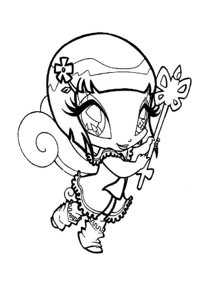 Desenho de Linda Lockette Pop Pixie para Colorir e Pintar