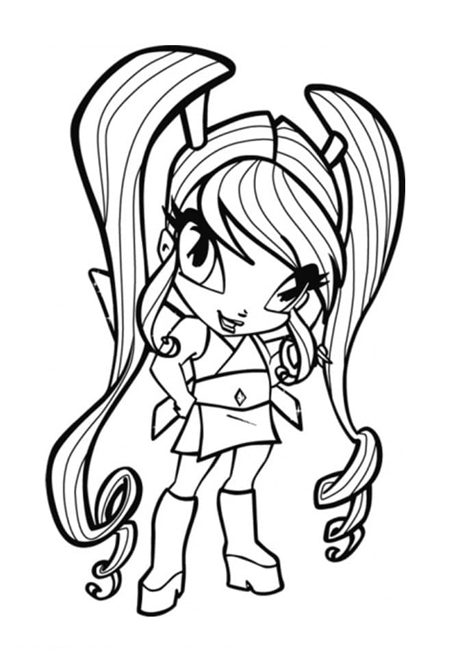 Desenho de Pop Pixie Chatta para Colorir e Pintar