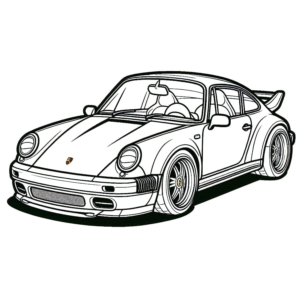 Desenhos de Imagem de Porsche para Colorir e Pintar