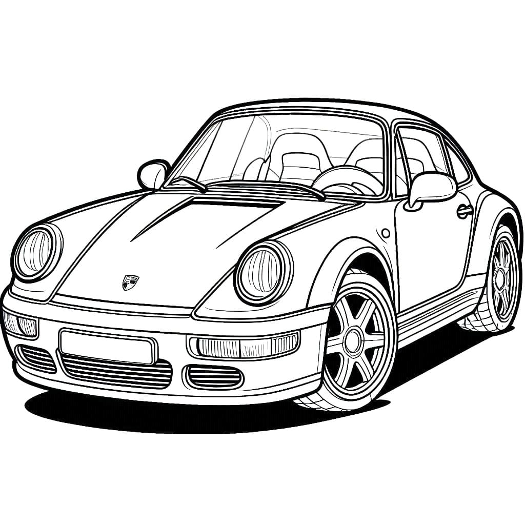 Desenhos de Pintura de Carro Porsche para Colorir e Pintar