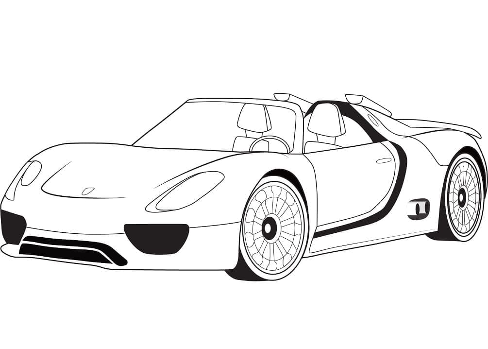 Desenhos de Porsche 918 Spyder para Colorir e Pintar