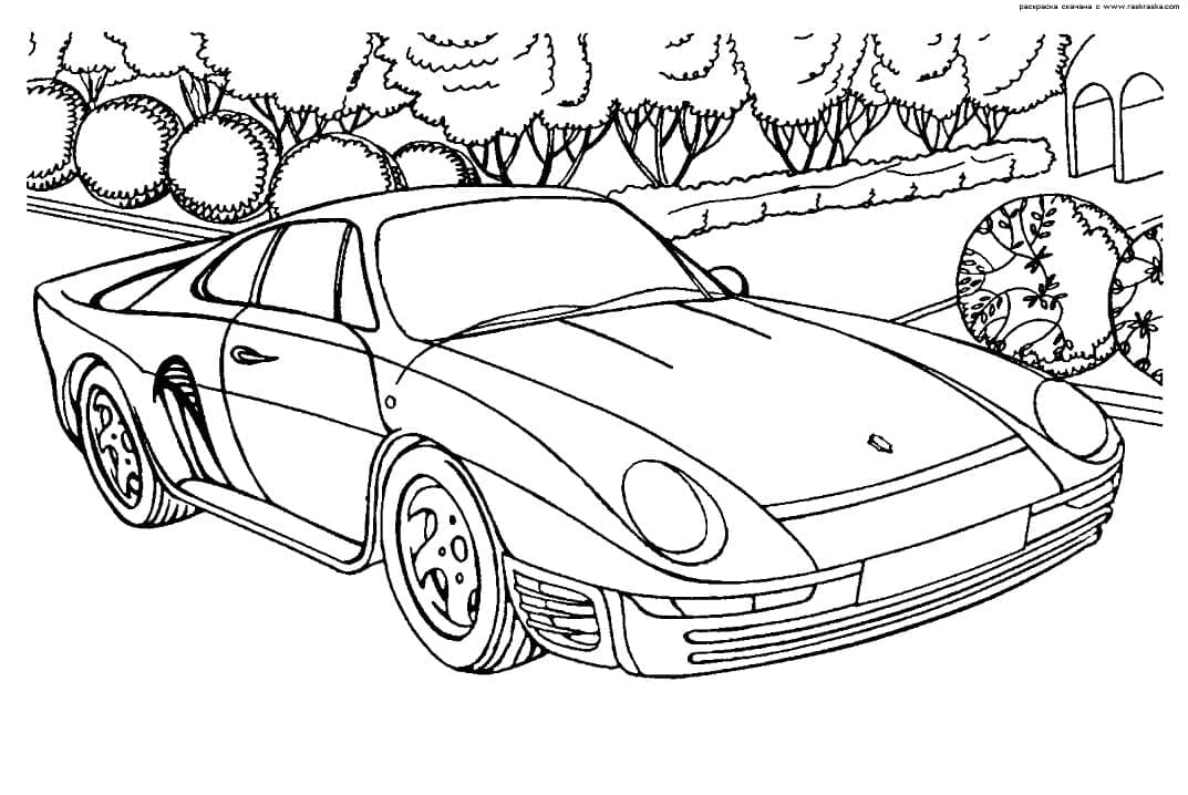 Desenhos de Porsche 959 para Colorir e Pintar
