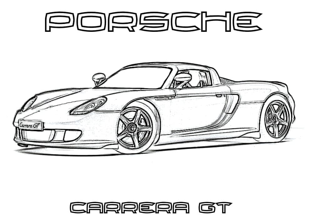 Desenhos de Porsche Carrera Gt para Colorir e Pintar