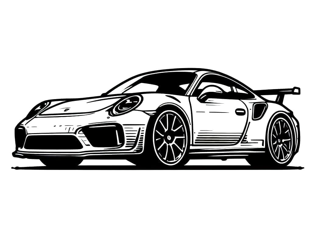 Desenhos de Porsche Imprimivel Grátis para Crianças para Colorir e Pintar
