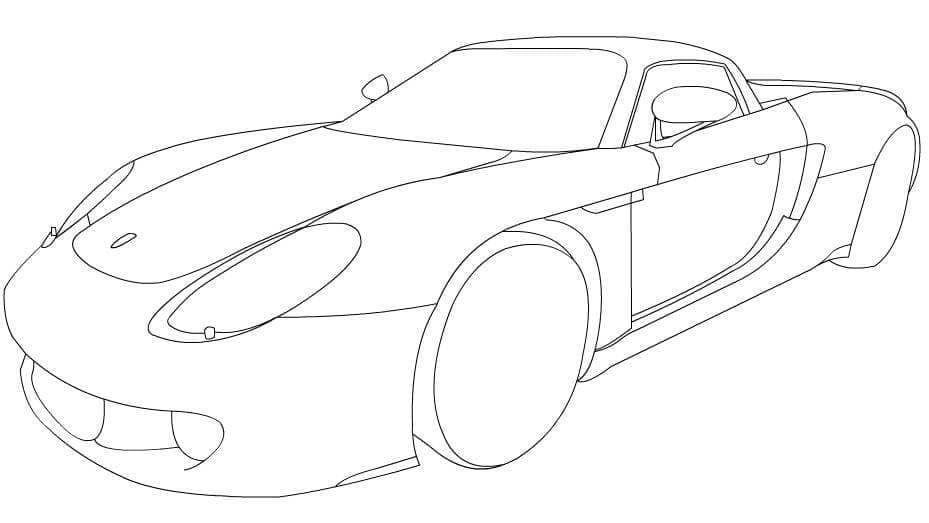 Desenhos de Porsche Imprimivel para Crianças para Colorir e Pintar
