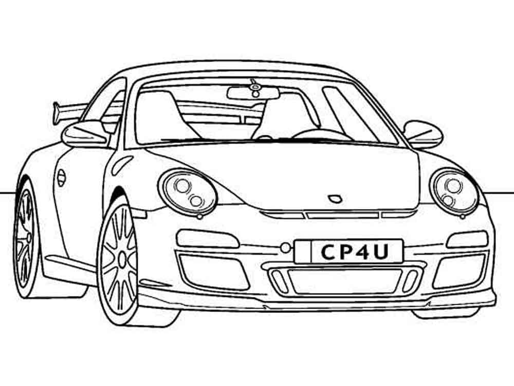 Desenhos de Porsche para Crianças para Colorir e Pintar