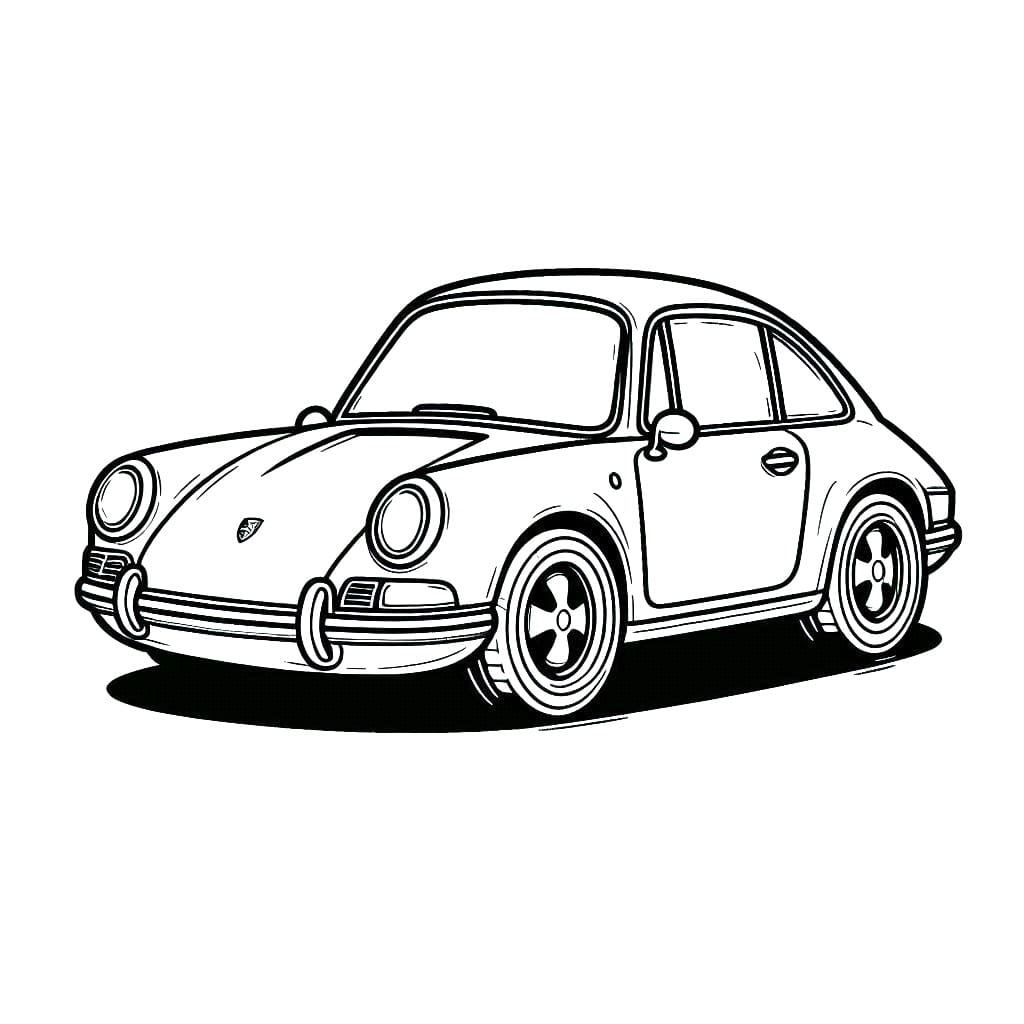 Desenhos de um Carro Porsche para Colorir e Pintar