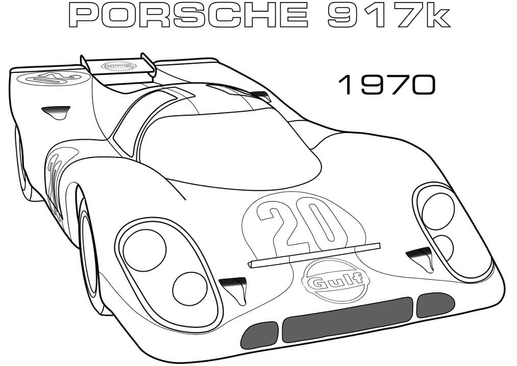 Desenho 1970 Porsche 917K para Colorir e Pintar