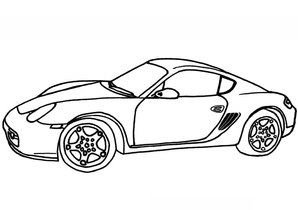 Desenho Porsche Cayman para Colorir e Pintar