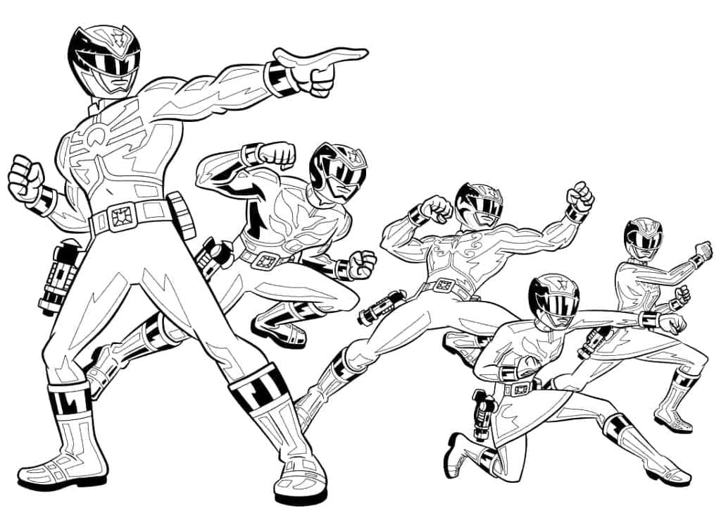 Desenho de Membros dos Power Rangers para Colorir e Pintar