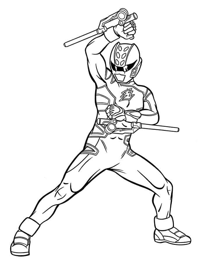 Desenho de Power Ranger Jungle Fury para Colorir e Pintar