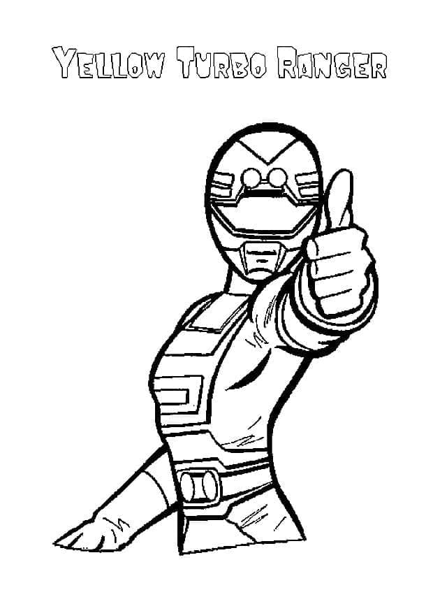 Desenho de Power Rangers Amarelo para Colorir e Pintar