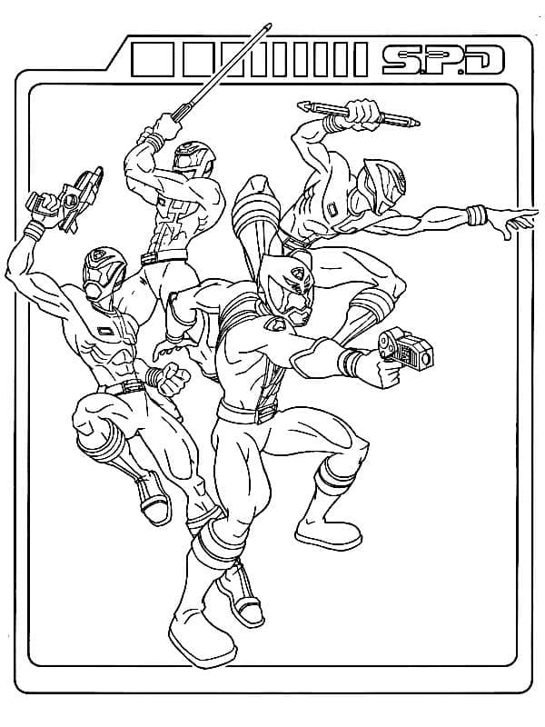 Desenho de Power Rangers Grátis para Colorir e Pintar