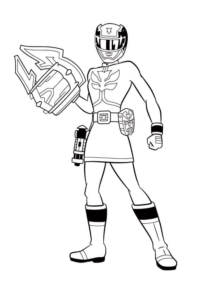 Desenho de Power Rangers Rosa para Colorir e Pintar