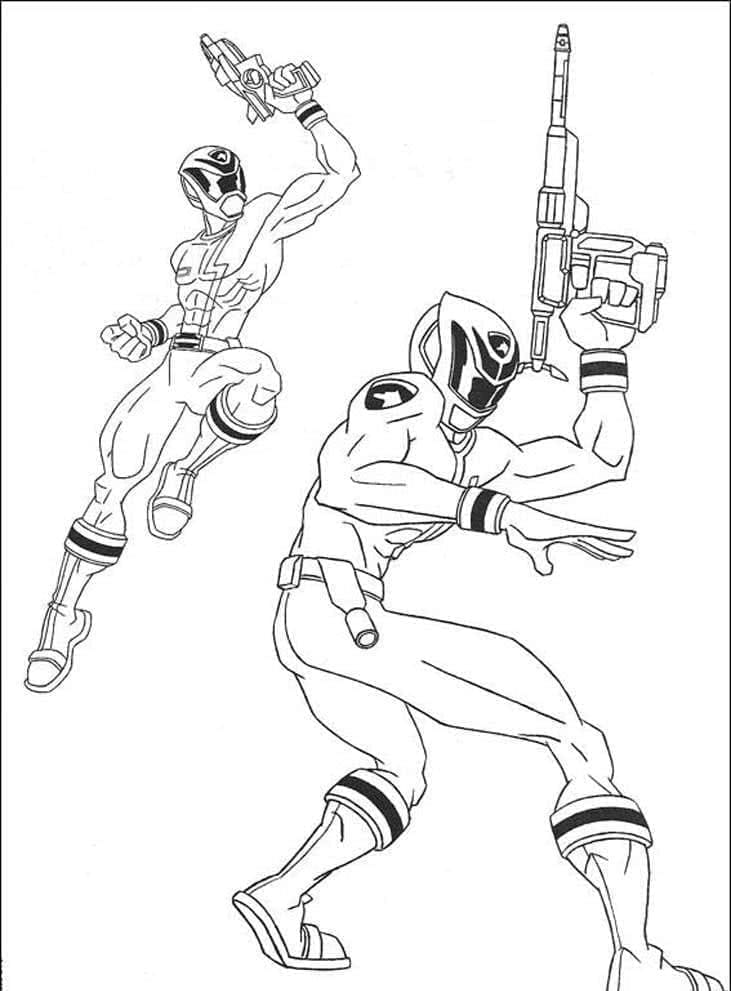Desenho de Power Rangers Spd Azul para Colorir e Pintar
