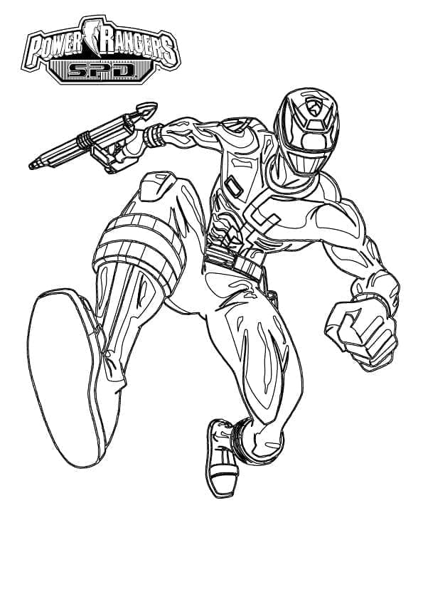 Desenho de Power Rangers Spd Vermelho para Colorir e Pintar