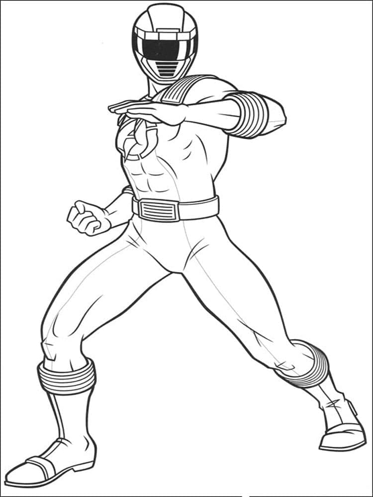 Desenho de Power Rangers Vermelho para Colorir e Pintar