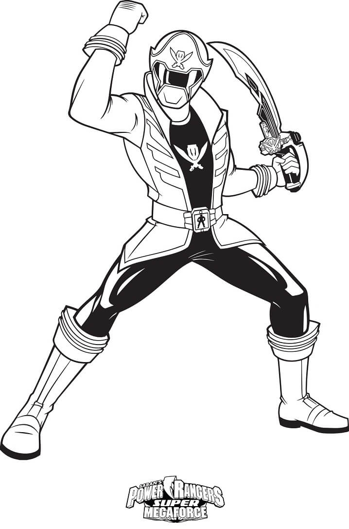 Desenho de Power Ranger Pdf Imprimivel para Colorir e Pintar