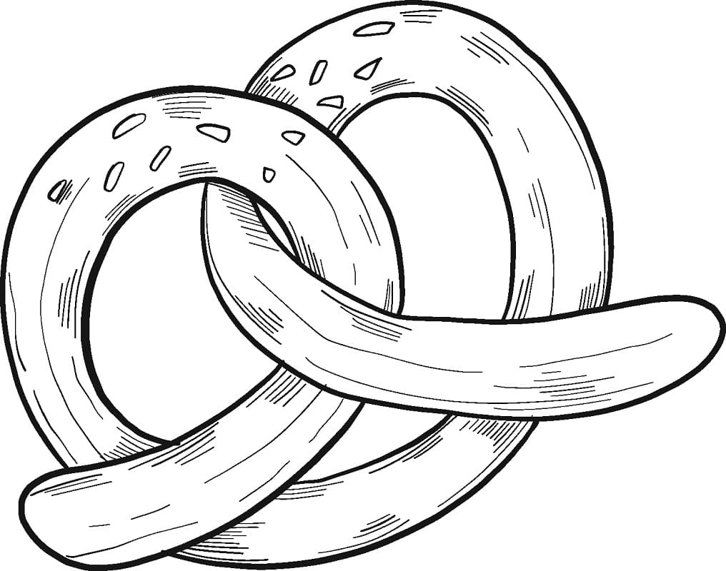 Desenho de Pretzel Download para Colorir e Pintar