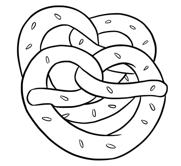 Desenho de Pretzel Grátis Pdf para Colorir e Pintar