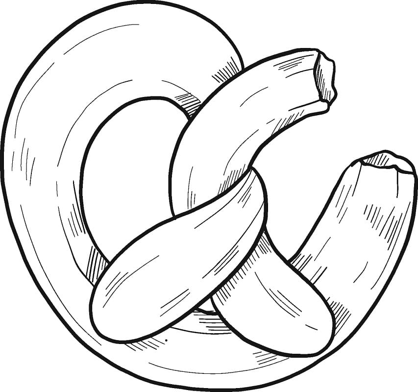 Desenho de Pretzel para Colorir Download e Pintar