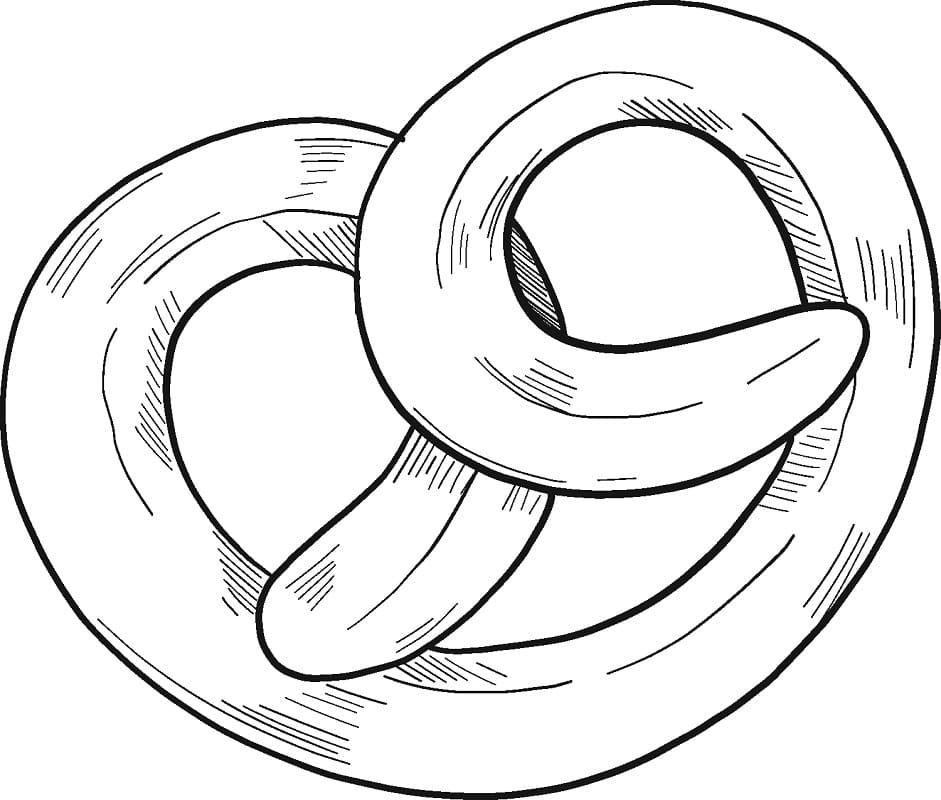 Desenho de Pretzel para Colorir Imprimivel e Pintar