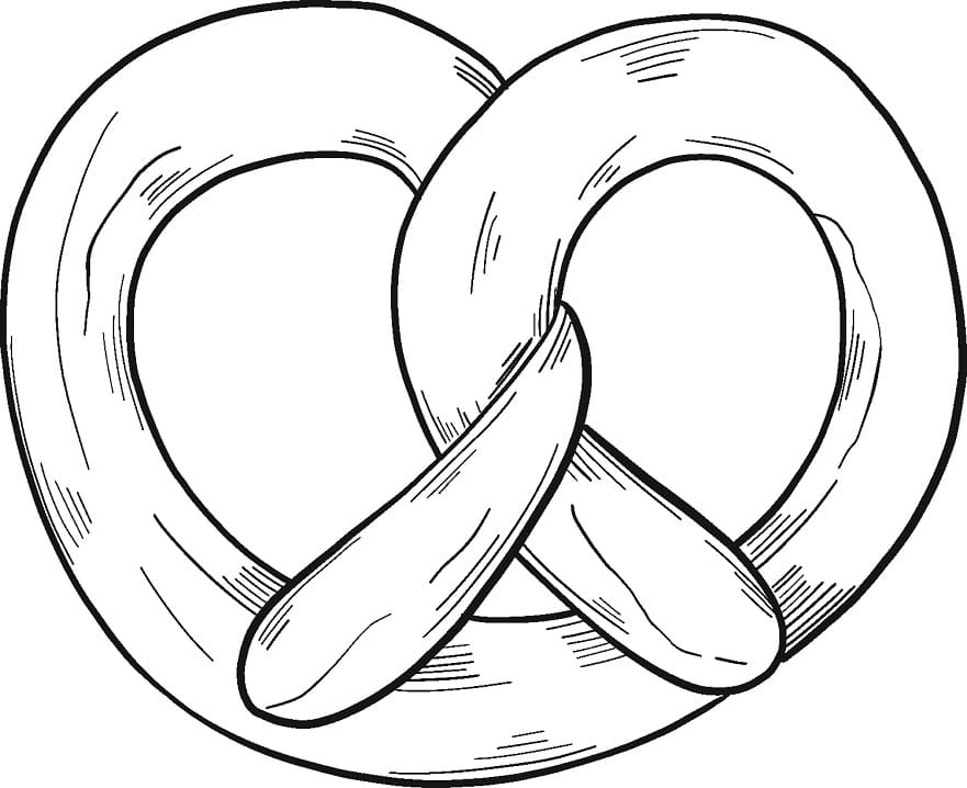 Desenho de Pretzel para Colorir Pdf Grátis e Pintar