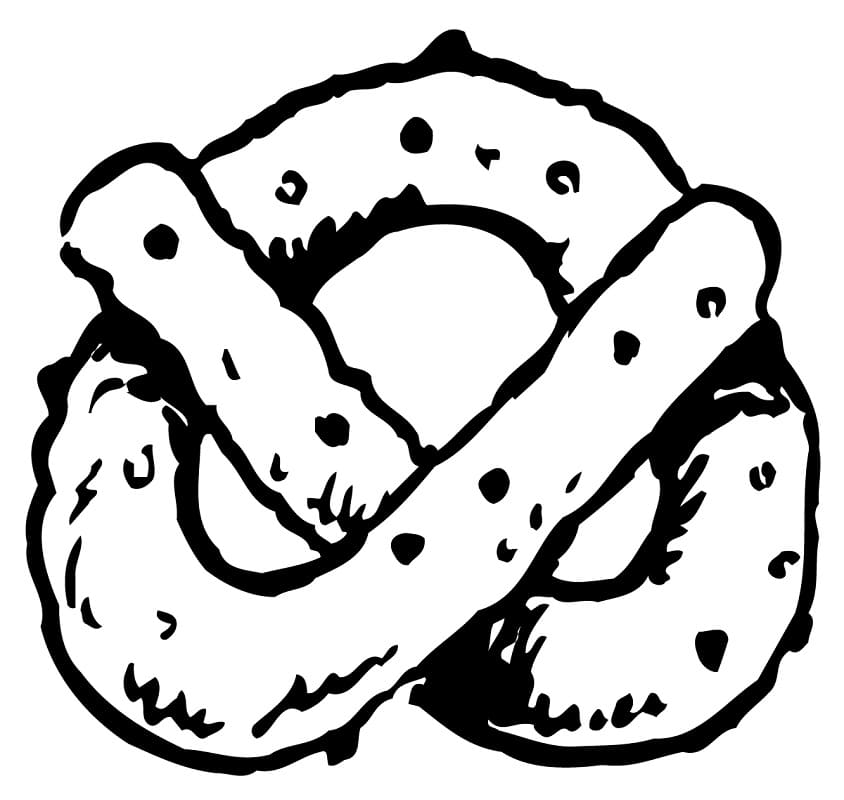 Desenho de Pretzel para Imprimir Download e Pintar