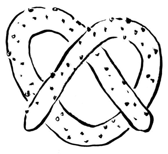 Desenho de Pretzel para Pintar Pdf Grátis