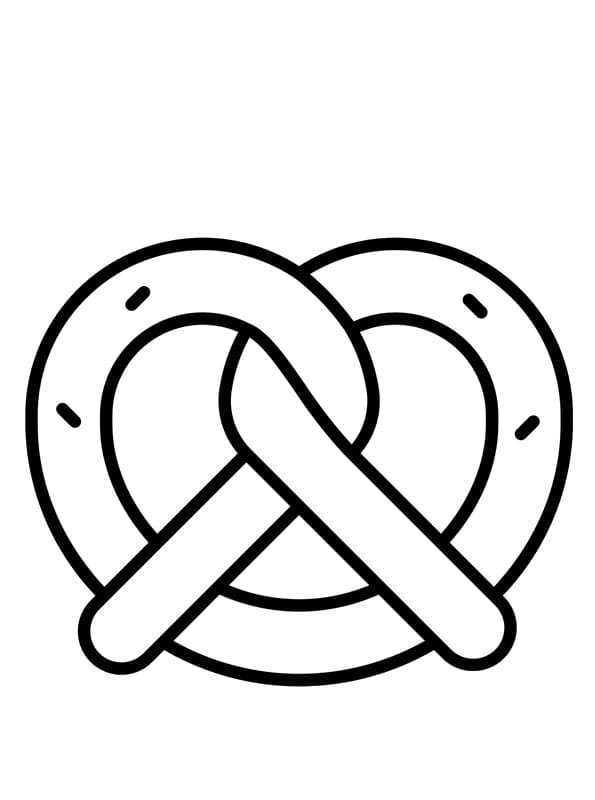 Desenho de Pretzel Pdf Grátis para Imprimir e Pintar