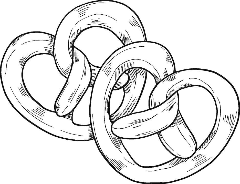 Desenho de Pretzel Pdf para Colorir Grátis e Pintar