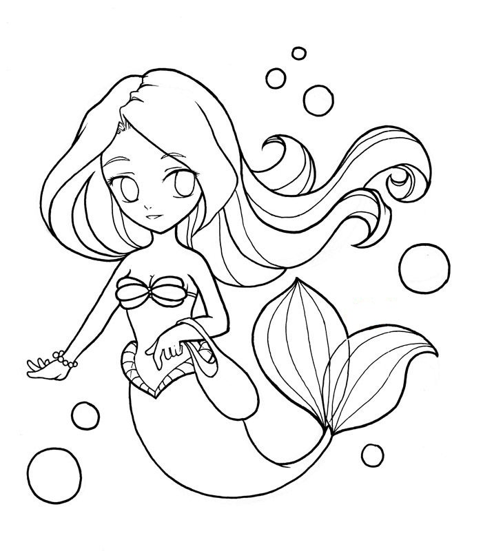 Desenhos de Princesa Ariel Sereia para Colorir