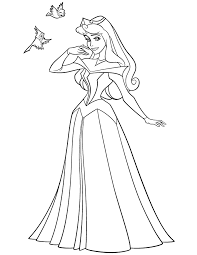 Desenho de Princesa Aurora Imprimivel para Colorir e Pintar