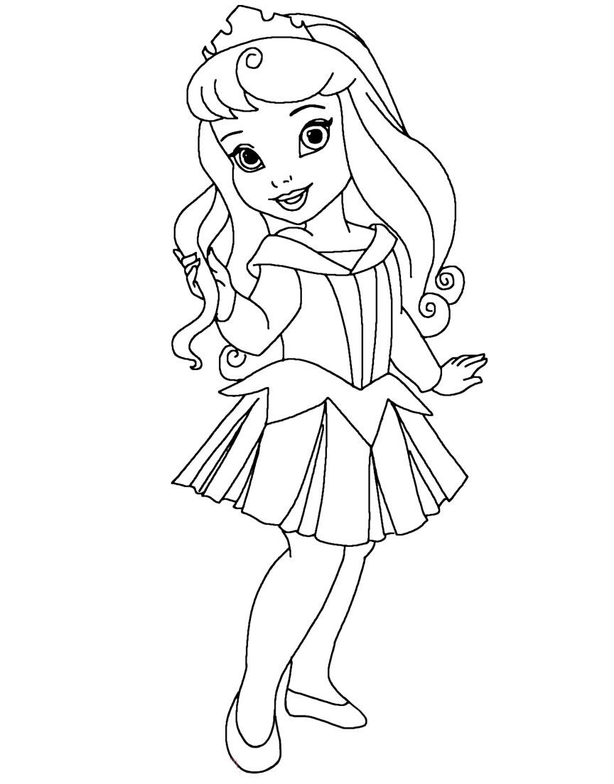 Desenho de Princesa Aurora para Colorir Pdf Grátis e Pintar