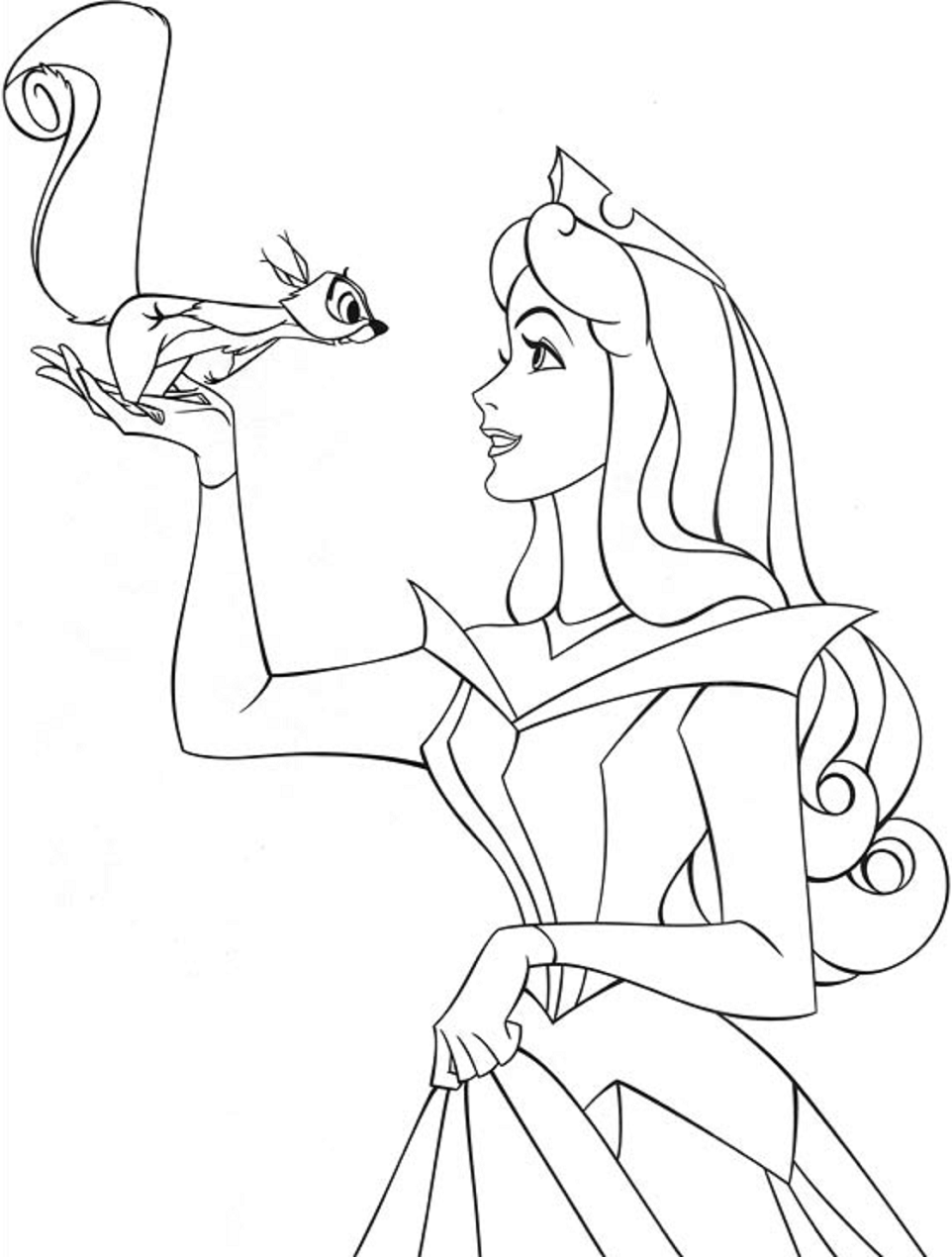 Desenho de Princesa Aurora para Imprimir Pdf Grátis e Pintar
