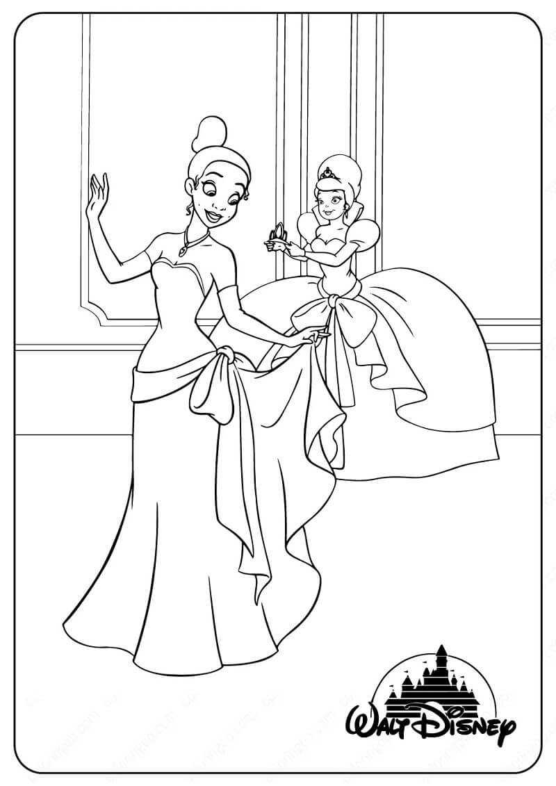 Desenho de Princesa Tiana Download para Colorir e Pintar