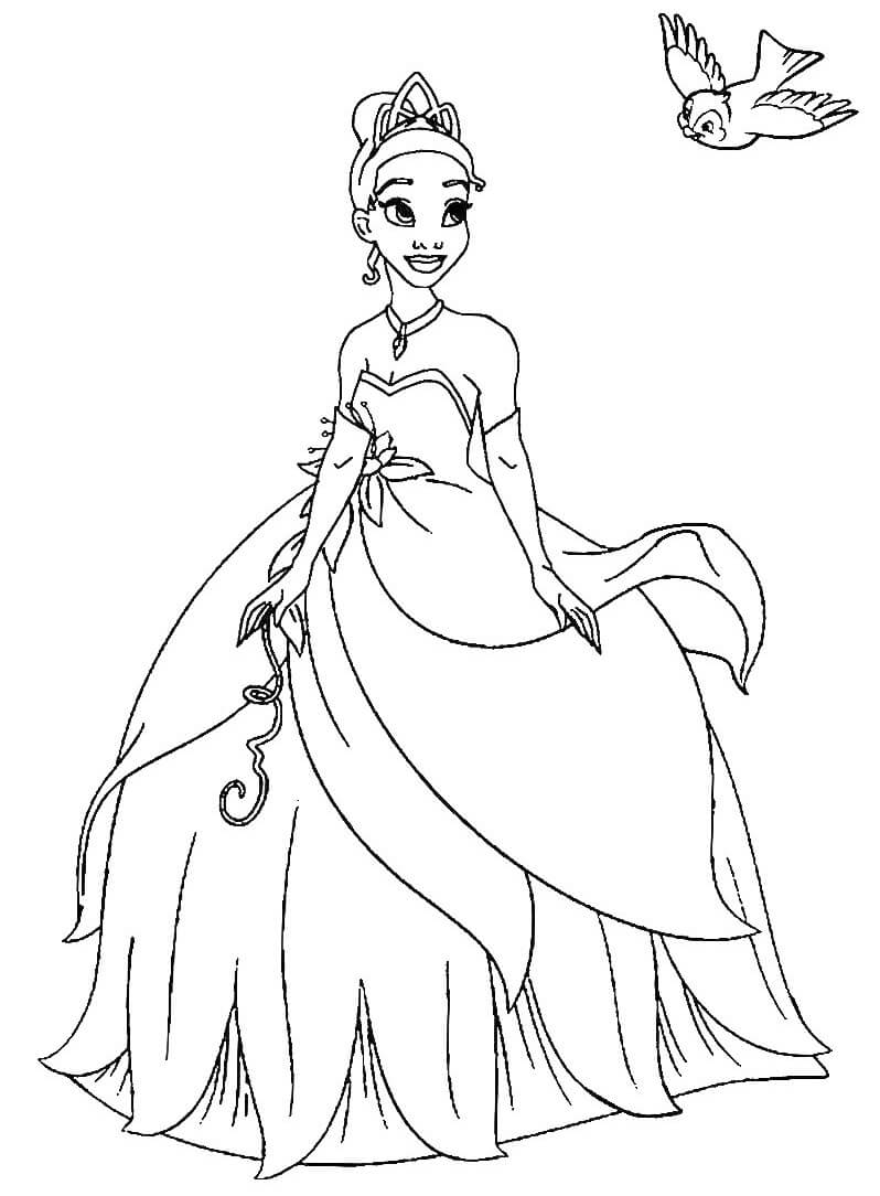 Desenho de Princesa Tiana Download Pdf para Colorir e Pintar