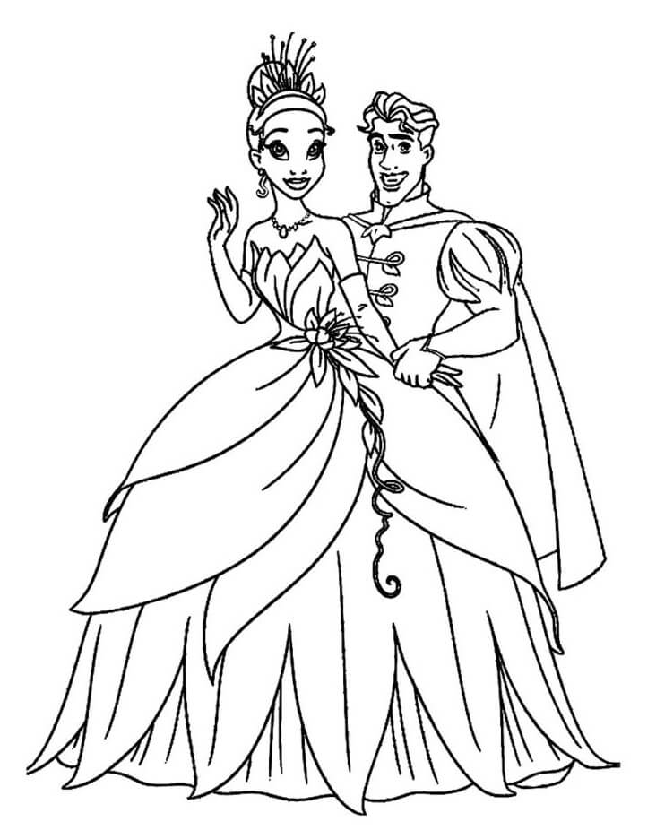 Desenho de Princesa Tiana Imprimivel Pdf para Colorir e Pintar