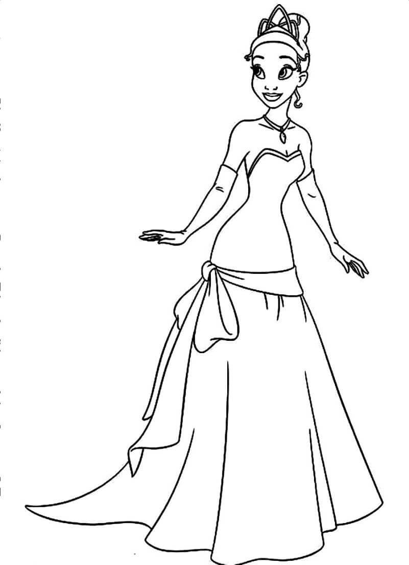 Desenho de Princesa Tiana para Imprimir Pdf Grátis e Pintar