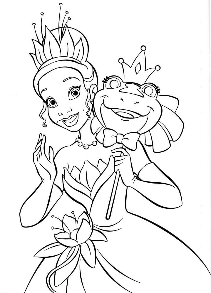 Desenho de Princesa Tiana Pdf para Colorir Grátis e Pintar
