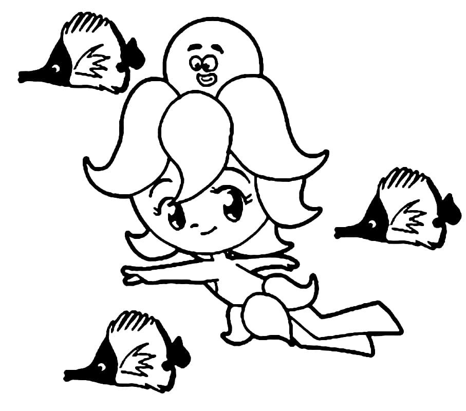 Desenho de Polvina para Colorir e Pintar