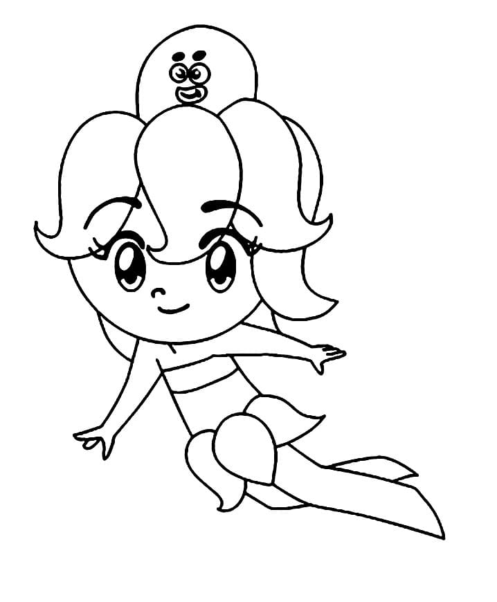 Desenho de Polvina Princesas do Mar Pdf para Imprimir e Colorir e Pintar