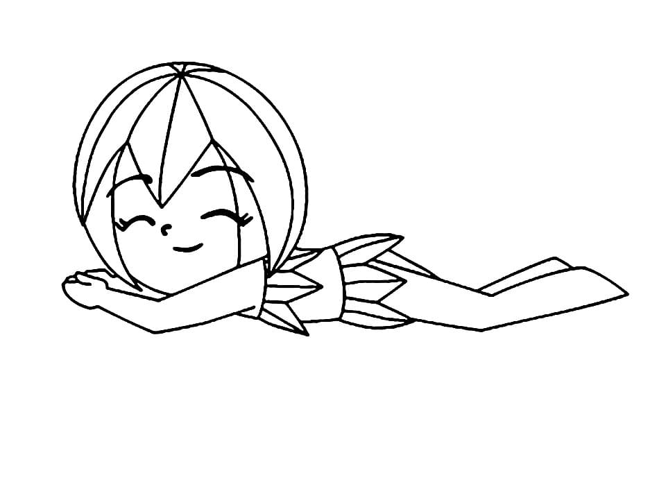 Desenho Pdf da Ester Nadando para uma Aventurá em Princesas do Mar e Pintar