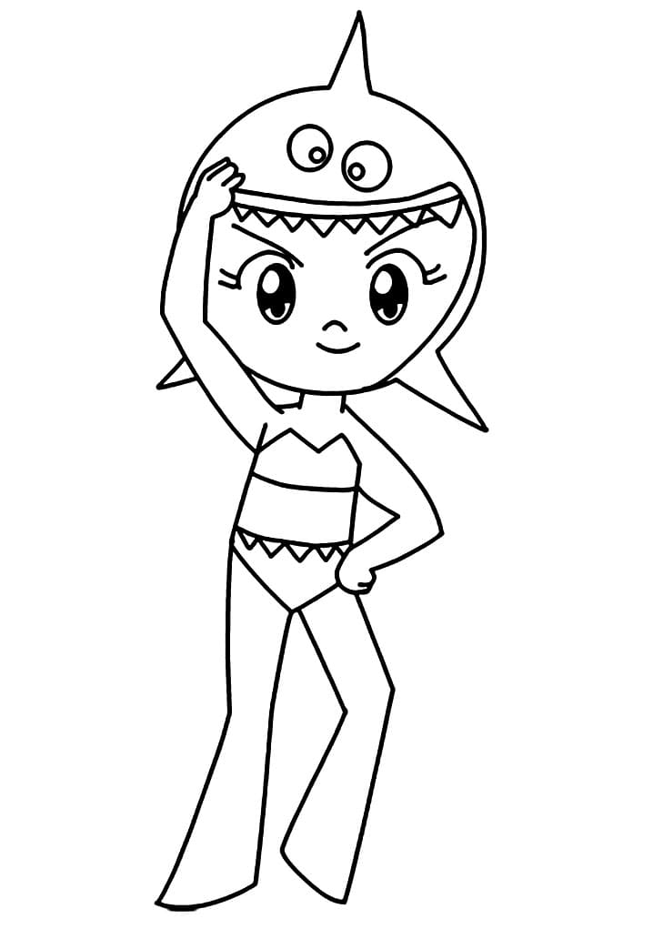 Desenho Tubarina e Pintar