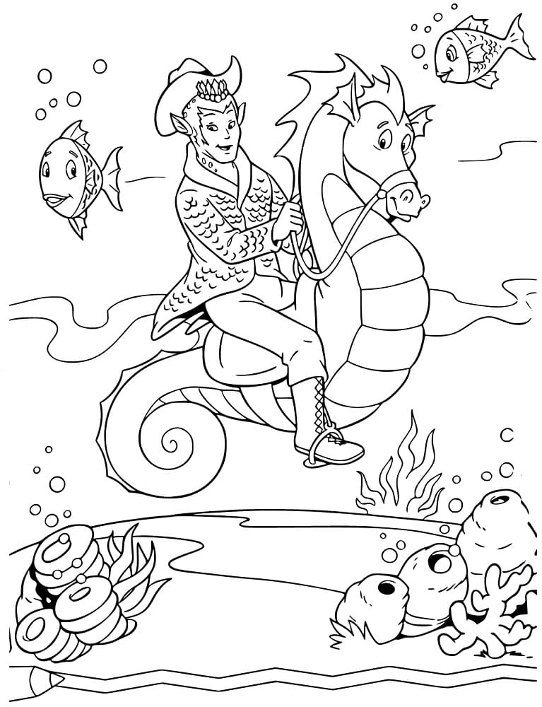 Desenho de Príncipe Escamado de Sítio do Picapau Amarelo para Colorir e Pintar