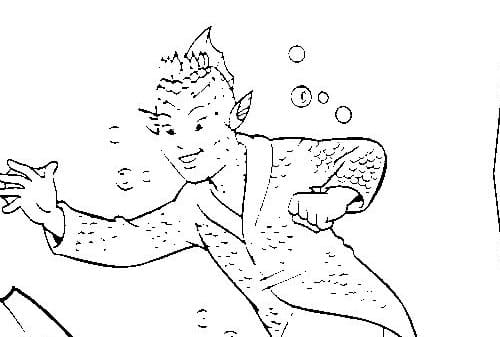 Desenho de Príncipe Escamado Grátis para Colorir e Pintar