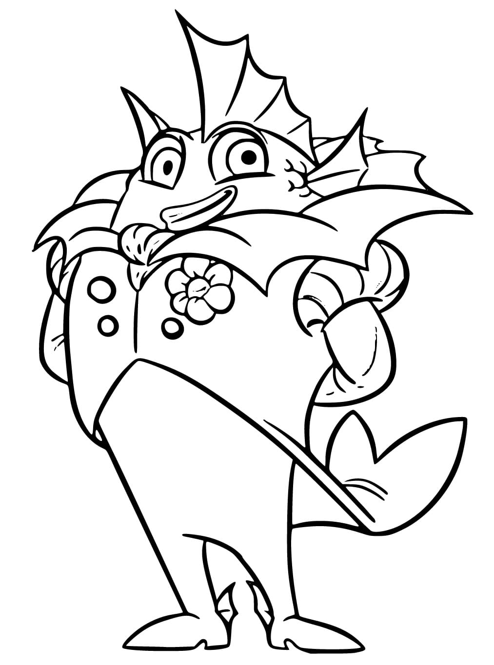 Desenho de Príncipe Escamado Pdf para Colorir e Pintar